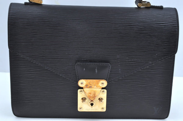 Authentic Louis Vuitton Epi Concorde Hand Bag Purse Black M52132 LV 6993G