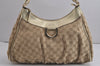 Authentic GUCCI Abbey Shoulder Tote Bag GG Canvas Leather 189833 Beige 6993J