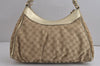 Authentic GUCCI Abbey Shoulder Tote Bag GG Canvas Leather 189833 Beige 6993J