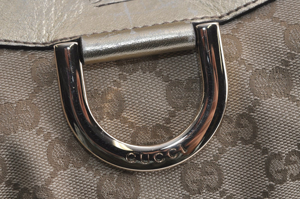 Authentic GUCCI Abbey Shoulder Tote Bag GG Canvas Leather 189833 Beige 6993J