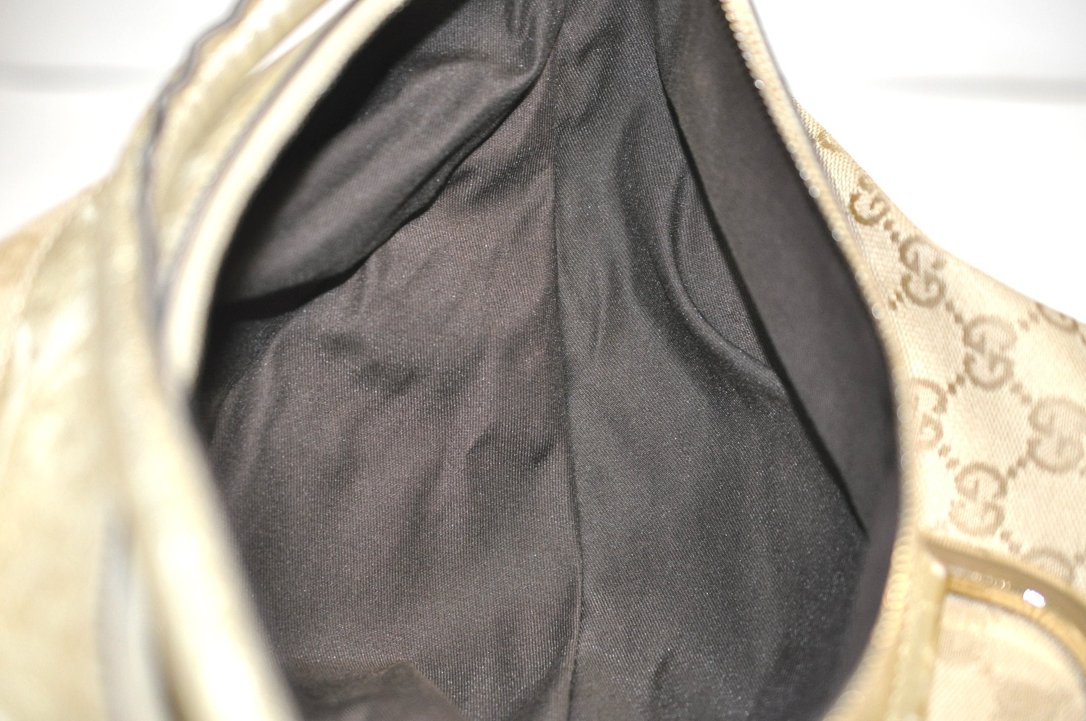 Authentic GUCCI Abbey Shoulder Tote Bag GG Canvas Leather 189833 Beige 6993J