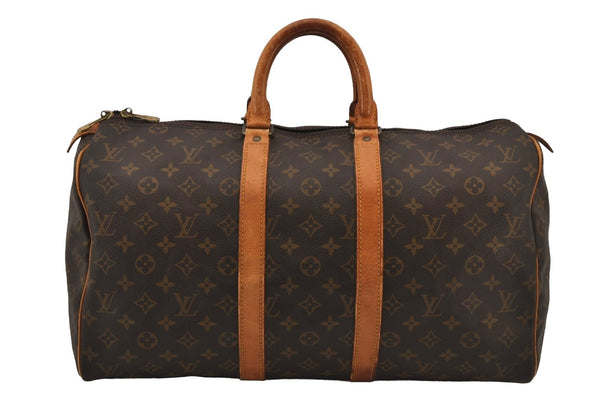 Authentic Louis Vuitton Monogram Keepall 45 Travel Boston Bag M41428 LV 6996J