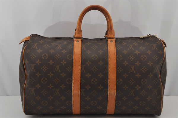 Authentic Louis Vuitton Monogram Keepall 45 Travel Boston Bag M41428 LV 6996J