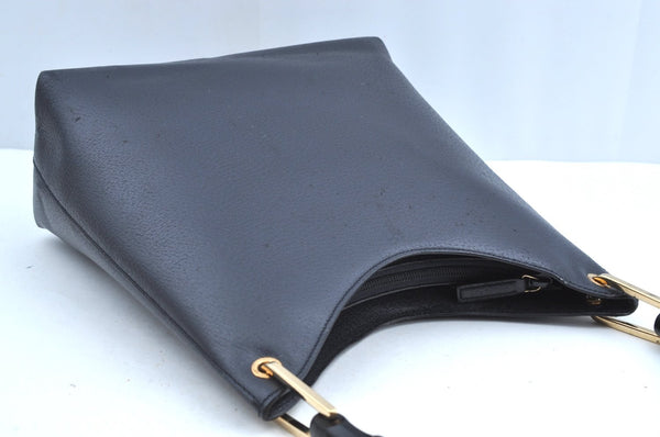 Authentic GUCCI Bamboo Vintage Shoulder Bag Leather 0013007 Black Junk 6999H