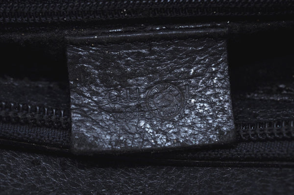 Authentic GUCCI Bamboo Vintage Shoulder Bag Leather 0013007 Black Junk 6999H