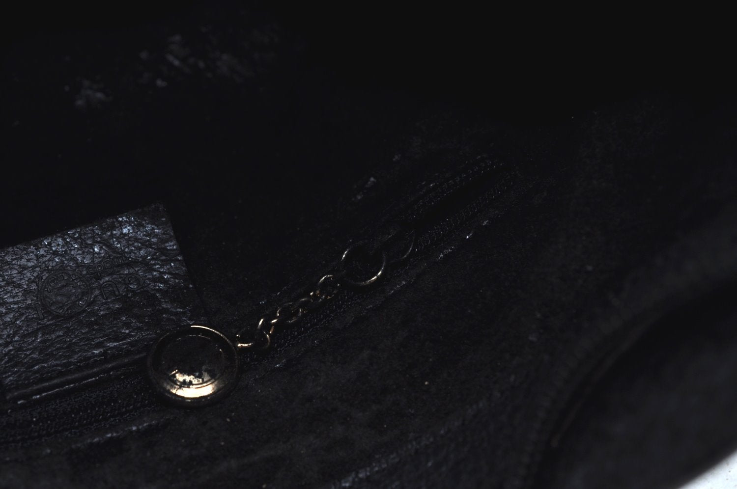 Authentic GUCCI Bamboo Vintage Shoulder Bag Leather 0013007 Black Junk 6999H