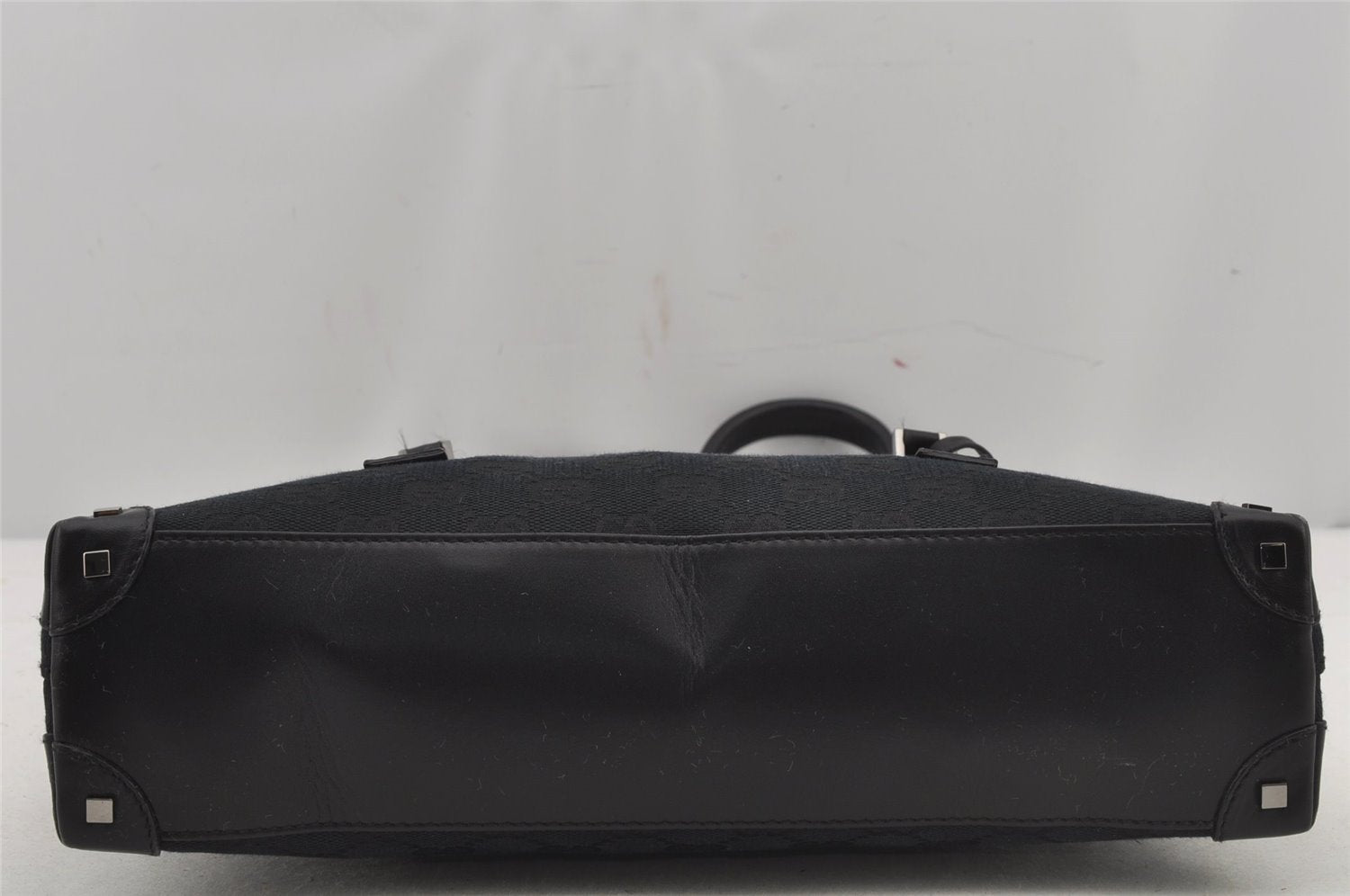 Authentic GUCCI Shoulder Hand Bag Purse GG Canvas Leather 73880 Black 7001J