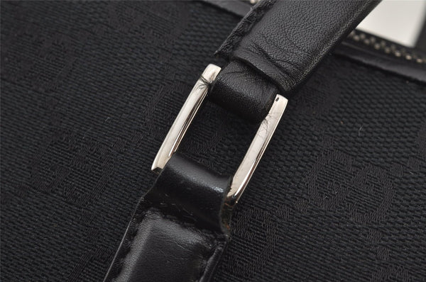 Authentic GUCCI Shoulder Hand Bag Purse GG Canvas Leather 73880 Black 7001J