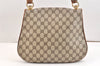 Authentic GUCCI Vintage Shoulder Bag Purse GG PVC Leather Brown 7001K