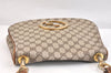 Authentic GUCCI Vintage Shoulder Bag Purse GG PVC Leather Brown 7001K