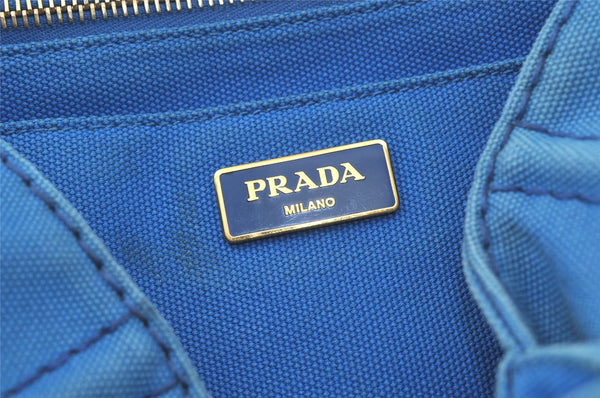 Authentic PRADA Vintage Canapa SS Denim 2Way Shoulder Hand Bag Purse Blue 7002K