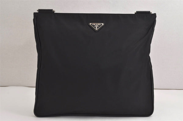 Authentic PRADA Nylon Tessuto Leather Shoulder Cross Body Bag Purse Black 7003J