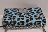 Auth PRADA Tessuto Cavalli Nylon Unborn Calf Shoulder Bag 1BD009 Blue 7004J