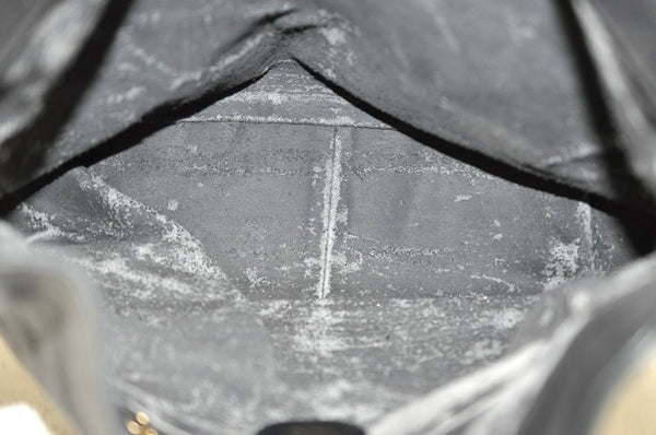 Authentic GUCCI Vintage Bamboo Shoulder Tote Bag Leather Black Junk 7005G