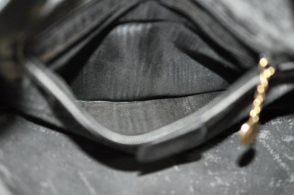 Authentic GUCCI Vintage Bamboo Shoulder Tote Bag Leather Black Junk 7005G