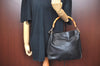 Authentic GUCCI Vintage Bamboo Shoulder Tote Bag Leather Black Junk 7005G