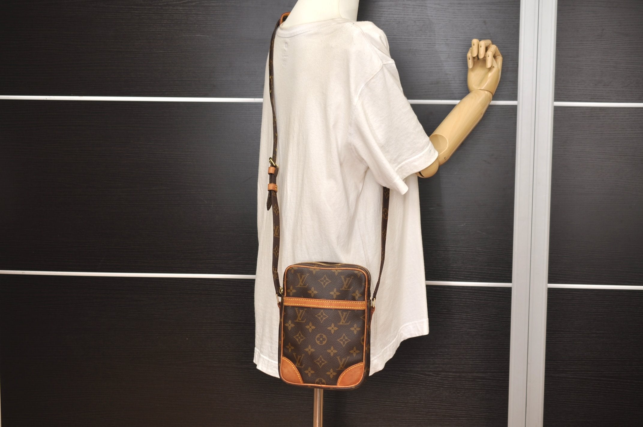 Authentic Louis Vuitton Monogram Danube Shoulder Cross Body Bag M45266 LV 7005J