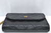 Authentic CHANEL Lamb Skin Matelasse Chain Shoulder Cross Bag Black CC 7006I