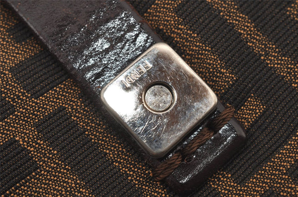 Authentic FENDI Vintage Zucca Shoulder Hand Bag Purse Canvas Leather Brown 7006J