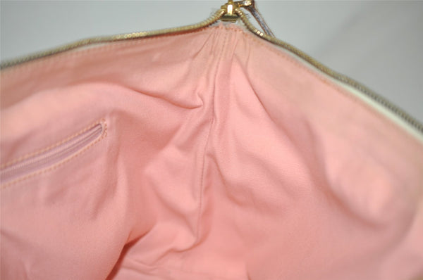 Authentic GUCCI Abbey Shoulder Tote Bag GG Canvas Leather 141470 Pink 7007I