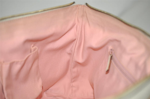 Authentic GUCCI Abbey Shoulder Tote Bag GG Canvas Leather 141470 Pink 7007I