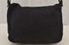 Authentic FENDI Mamma Baguette Shoulder Hand Bag Jersey Leather Black Junk 7007J