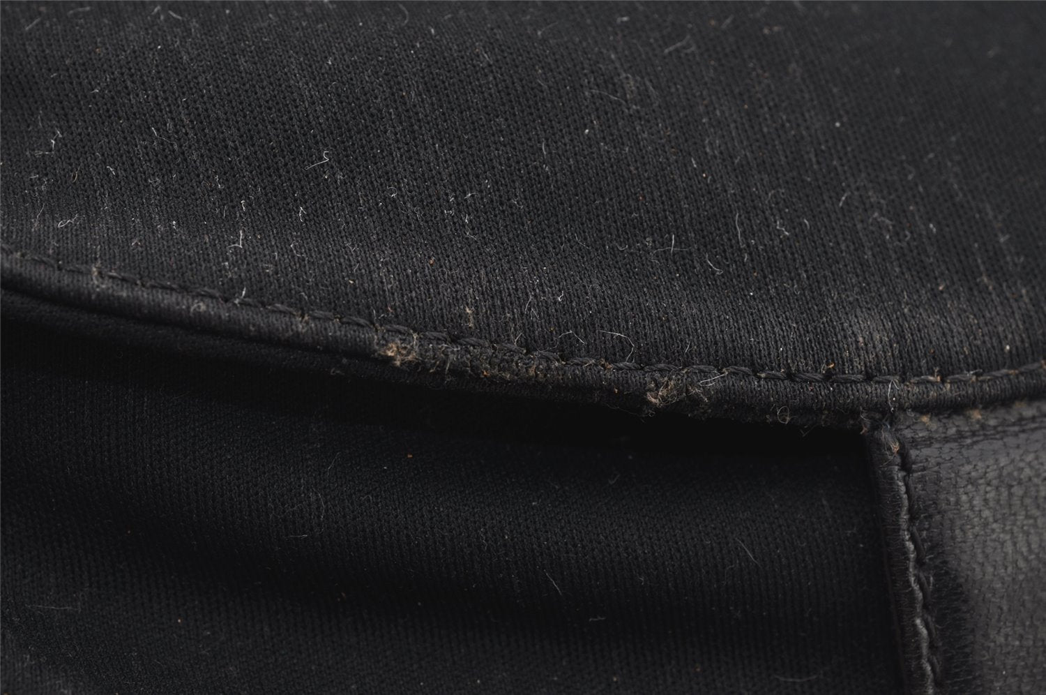 Authentic FENDI Mamma Baguette Shoulder Hand Bag Jersey Leather Black Junk 7007J
