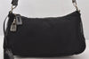 Authentic PRADA TESSUTO VERNI Nylon Enamel Shoulder Hand Bag BR0687 Black 7008K