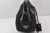 Authentic PRADA TESSUTO VERNI Nylon Enamel Shoulder Hand Bag BR0687 Black 7008K