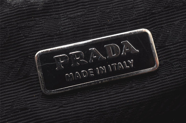 Authentic PRADA TESSUTO VERNI Nylon Enamel Shoulder Hand Bag BR0687 Black 7008K