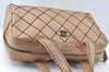 Authentic CHANEL Wild Stitch Matelasse Calf Skin Shoulder Hand Bag Beige 7010J