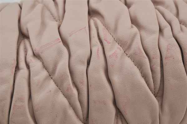 Authentic MIU MIU Matelasse Leather 2Way Shoulder Hand Bag Purse Pink 7012J