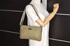 Authentic GUCCI Sherry Line Shoulder Bag GG Canvas Leather 189749 Khaki 7015I