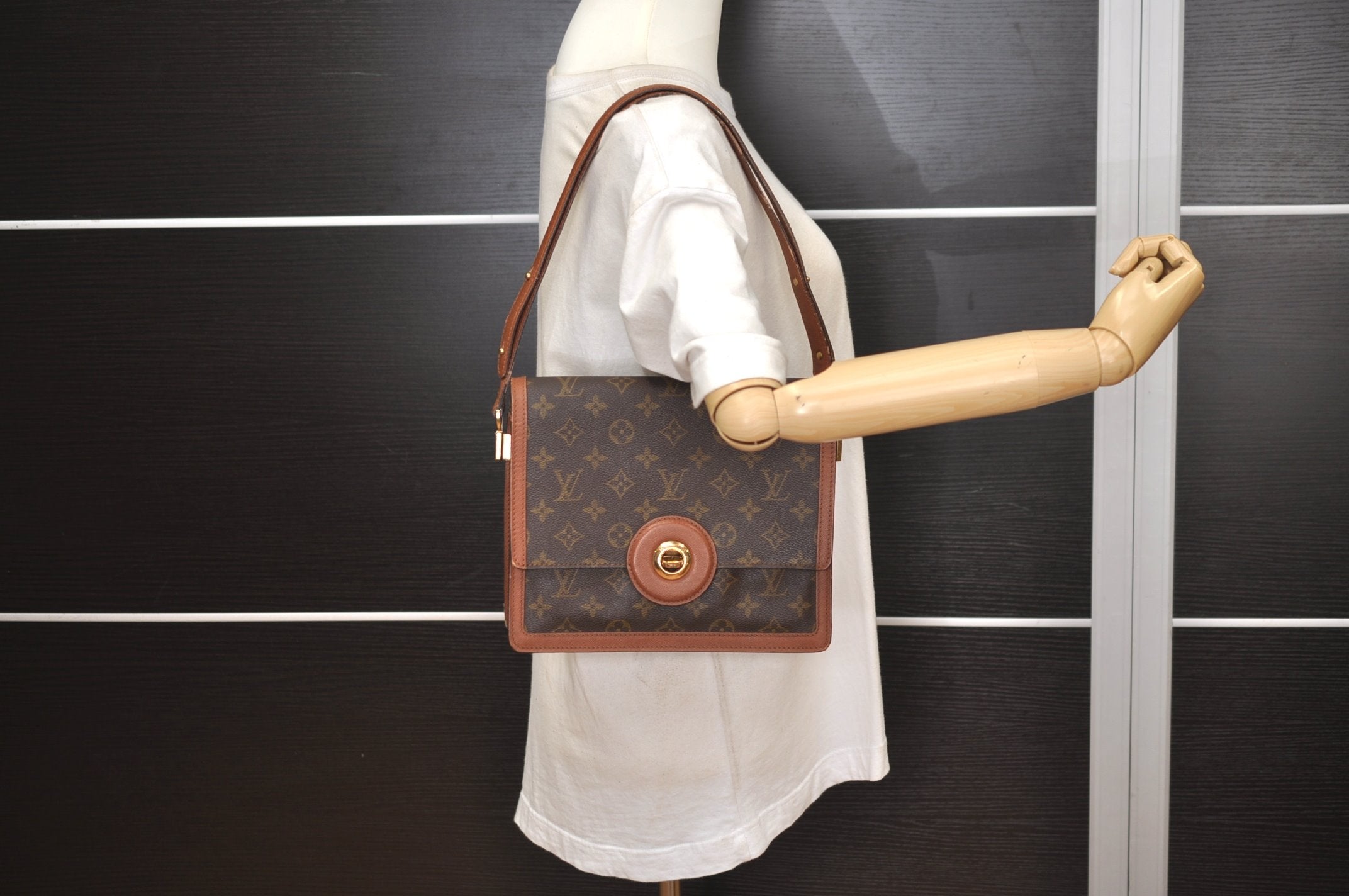 Authentic Louis Vuitton Monogram Raspail Shoulder Cross Body Bag M51372 LV 7015J