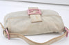 Auth FENDI Mamma Baguette Shoulder Hand Bag Jersey Leather Light Gray Junk 7015K