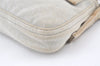 Auth FENDI Mamma Baguette Shoulder Hand Bag Jersey Leather Light Gray Junk 7015K