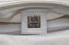 Auth FENDI Mamma Baguette Shoulder Hand Bag Jersey Leather Light Gray Junk 7015K