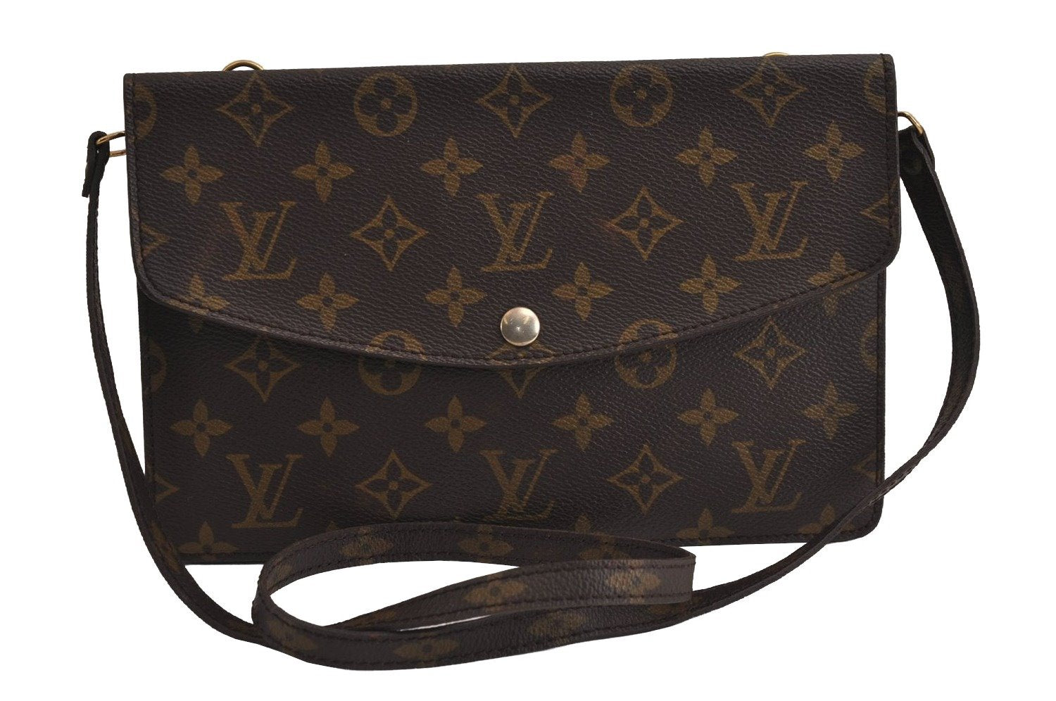 Auth Louis Vuitton Monogram Pochette Double Rabat Shoulder Bag M51815 Junk 7016J
