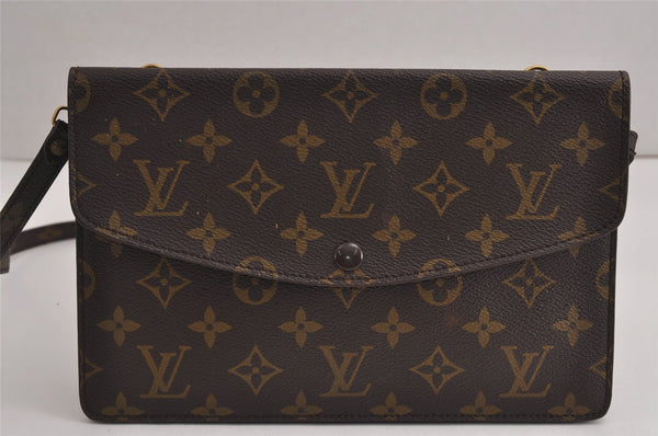 Auth Louis Vuitton Monogram Pochette Double Rabat Shoulder Bag M51815 Junk 7016J