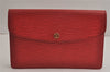 Authentic Louis Vuitton Epi Montaigne 27 Clutch Hand Bag Red M52657 LV 7017J