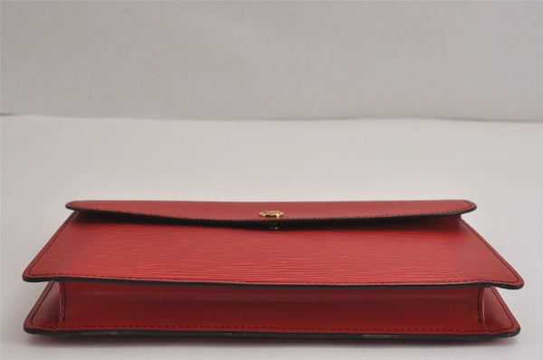 Authentic Louis Vuitton Epi Montaigne 27 Clutch Hand Bag Red M52657 LV 7017J