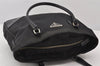 Authentic PRADA Vintage Nylon Tessuto Leather Tote Hand Bag Purse Black 7018K