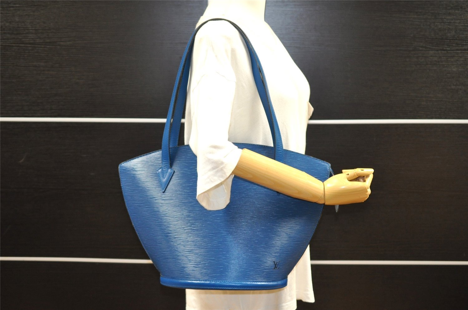 Auth Louis Vuitton Epi Saint Jacques Shopping Shoulder Bag Blue M52265 LV 7021I