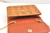 Authentic MCM Vintage Visetos Leather Chain 2Way Shoulder Hand Bag Brown 7021K