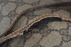 Authentic GUCCI Web Sherry Line Drawstring Bag GG PVC Leather Brown Junk 7024F