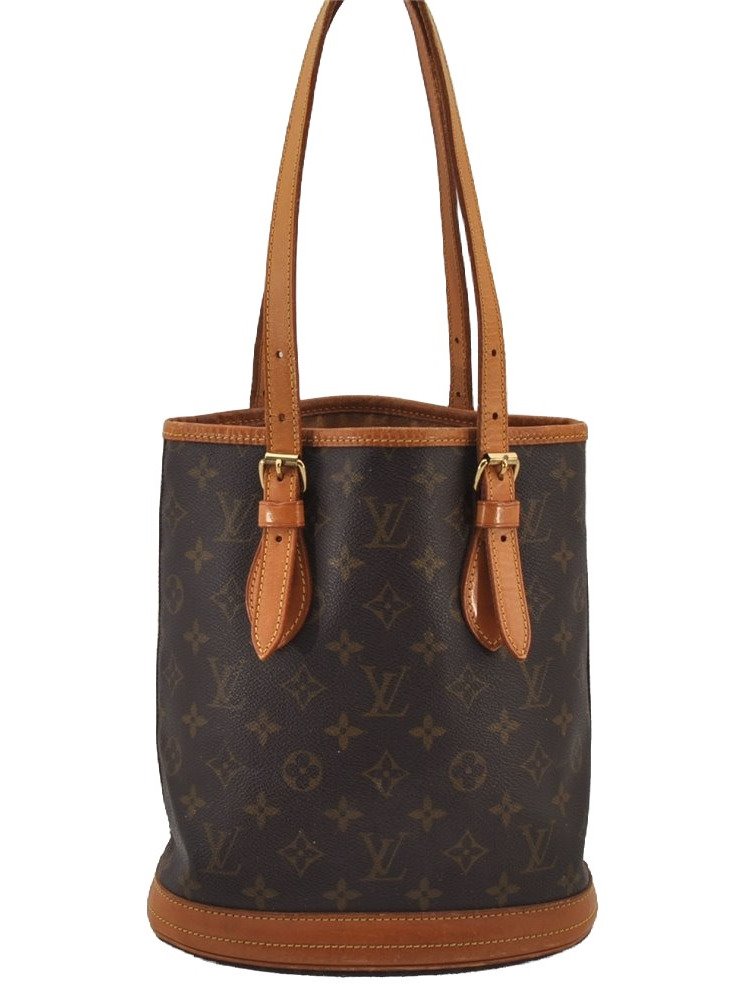 Authentic Louis Vuitton Monogram Bucket PM Shoulder Tote Bag M42238 Junk 7025J