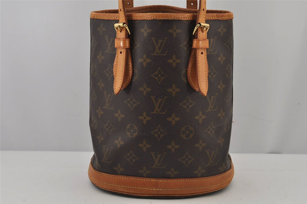 Authentic Louis Vuitton Monogram Bucket PM Shoulder Tote Bag M42238 Junk 7025J