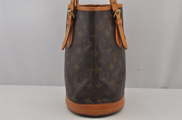 Authentic Louis Vuitton Monogram Bucket PM Shoulder Tote Bag M42238 Junk 7025J