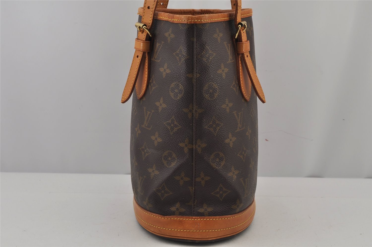 Authentic Louis Vuitton Monogram Bucket PM Shoulder Tote Bag M42238 Junk 7025J