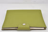 Authentic HERMES Yuris PM Vintage Note Book Cover Leather Light Green 7026K